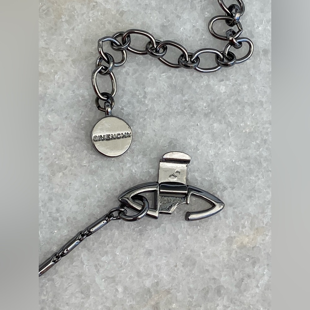 Givenchy gunmetal necklace with blue Swarovski, plus earrings - Picture 7 of 15